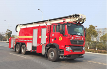 國六豪沃32米舉高噴射消防車
